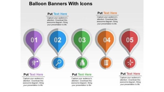 Balloon Banners With Icons PowerPoint Template