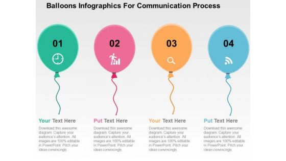 Balloons Infographics For Communication Process PowerPoint Templates