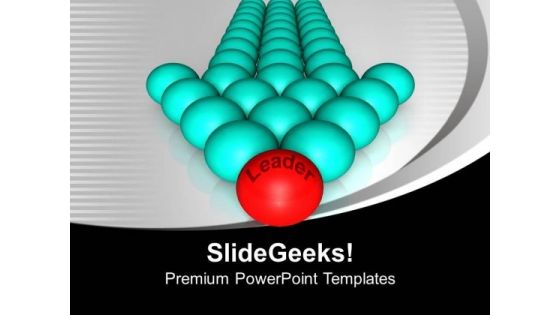 Balls Forming Arrow With Red Leader PowerPoint Templates Ppt Backgrounds For Slides 0313 Balls Forming Arrow With Red Leader PowerPoint Templates Ppt Backgrounds For Slides 0313