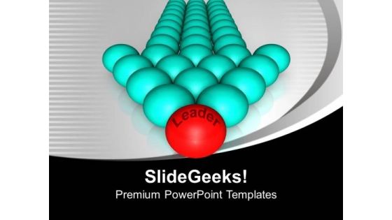 Balls Forming Arrow With Red Leader PowerPoint Templates Ppt Backgrounds For Slides 0313