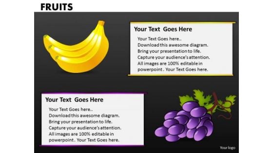 Bananas And Grapes PowerPoint Templates