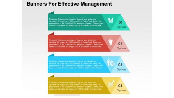 Banners For Effective Management PowerPoint Templates