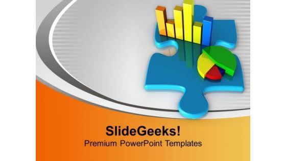 Bar Chart And Pie Chart On A Puzzle PowerPoint Templates Ppt Backgrounds For Slides 0413