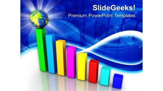 Bar Graph And Globe Business Success PowerPoint Templates Ppt Backgrounds For Slides 1212