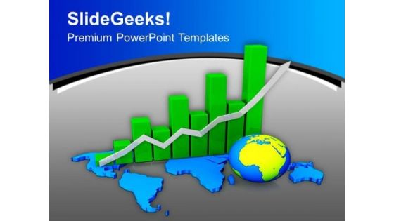 Bar Graph Global Business Growth PowerPoint Templates Ppt Backgrounds For Slides 0413