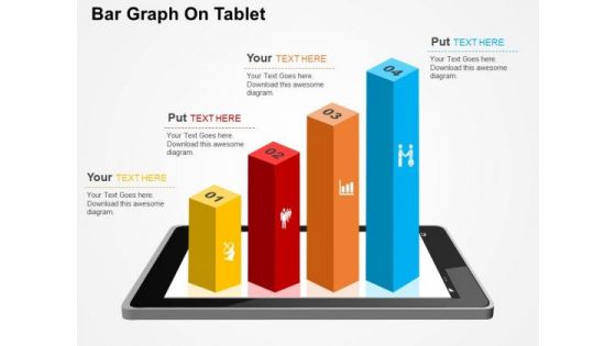 Bar Graph On Tablet PowerPoint Templates