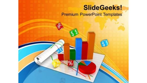 Bar Graph Pie Chart Business Growth PowerPoint Templates Ppt Backgrounds For Slides 0413