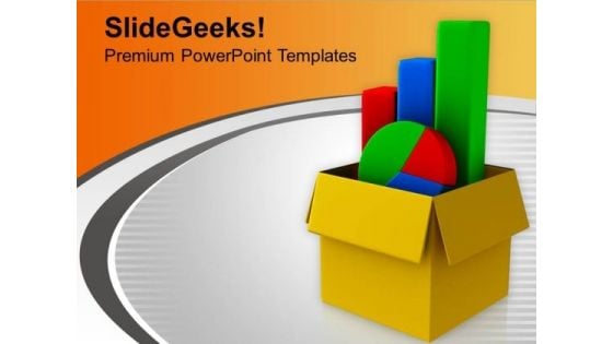 Bar Graph Pie Chart In Box PowerPoint Templates Ppt Backgrounds For Slides 0213