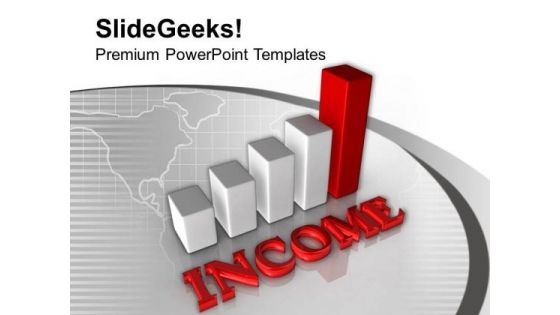 Bar Graph To Show Income Growth PowerPoint Templates Ppt Backgrounds For Slides 0413