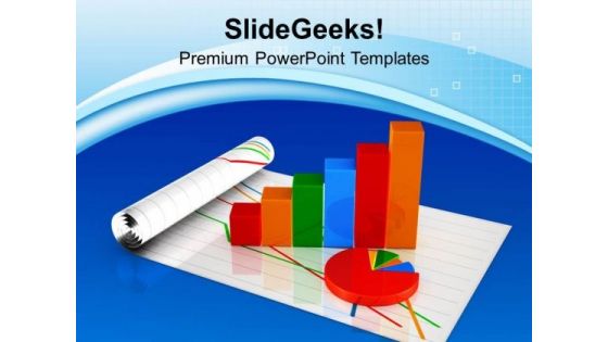 Bar Graph With Pie Chart Sales PowerPoint Templates Ppt Backgrounds For Slides 0613