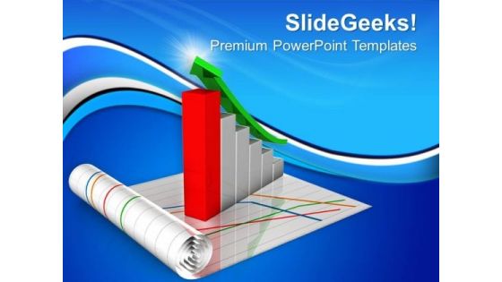 Bar Graph X Y Chart Shows Growth PowerPoint Templates Ppt Backgrounds For Slides 0413