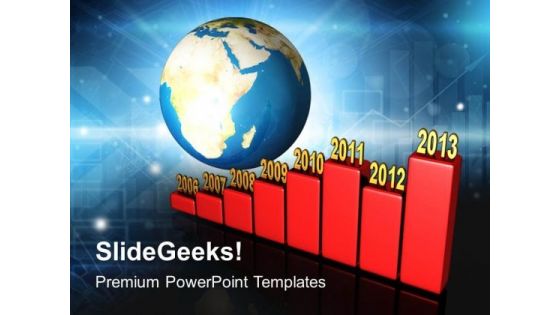 Bar Graph Yearly Along Earth PowerPoint Templates And PowerPoint Themes 1012