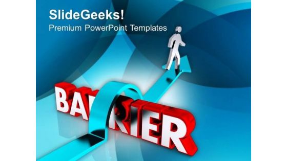 Barrier To Be Crossed To Achieve Goal PowerPoint Templates Ppt Backgrounds For Slides 0413