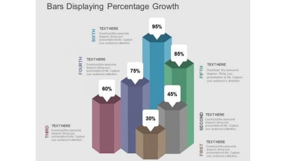 Bars Displaying Percentage Growth PowerPoint Templates