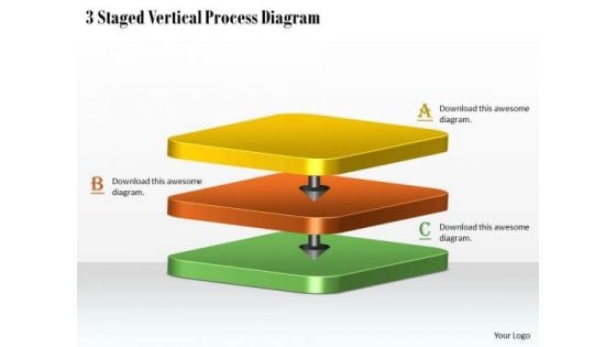 Basic Marketing Concepts 3 Staged Vertical Process Diagram Strategic Planning Template