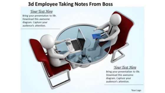 Basic Marketing Concepts 3d Employee Taking Notes From Boss Business