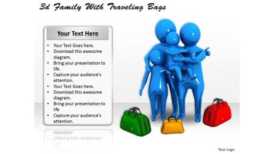 Basic Marketing Concepts 3d Family With Traveling Bags Business