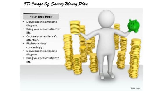 Basic Marketing Concepts 3d Image Of Saving Money Plan Business Statement