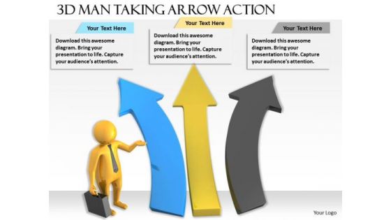 Basic Marketing Concepts 3d Man Taking Arrow Action Character