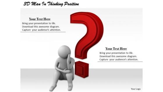 Basic Marketing Concepts 3d Man Thinking Position Character