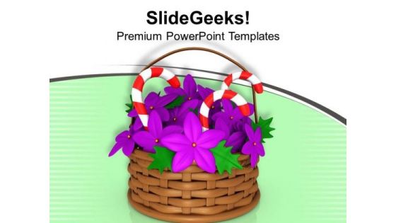Basket With Candy Bars Christmas Theme PowerPoint Templates Ppt Backgrounds For Slides 0413 Basket With Candy Bars Christmas Theme PowerPoint Templates Ppt Backgrounds For Slides 0413