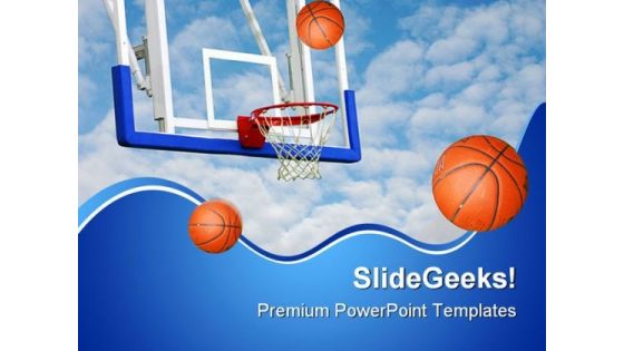 Basketballs Net Sports PowerPoint Backgrounds And Templates 1210