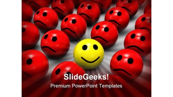 Be Different Smiley Shapes PowerPoint Template 1110