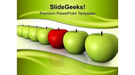 Be Diffrent Concept From Green Apples PowerPoint Templates Ppt Backgrounds For Slides 0413