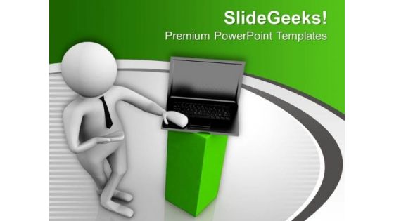 Be Good Sales Man To Sell Laptop PowerPoint Templates Ppt Backgrounds For Slides 0713