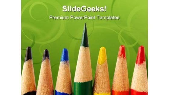 Be Green Pencils Education PowerPoint Templates And PowerPoint Backgrounds 0511