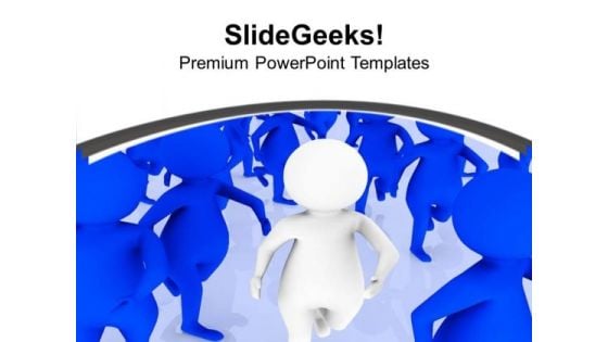 Be The Leader Of Crowd For Getting Success PowerPoint Templates Ppt Backgrounds For Slides 0613