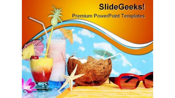 Beach Holidays PowerPoint Template 0810