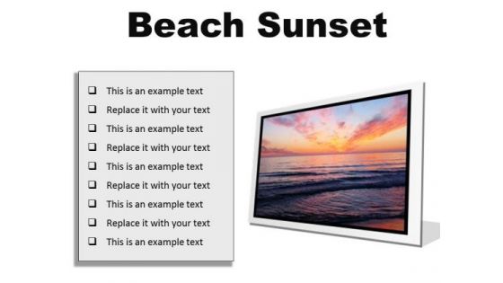 Beach Sunset PowerPoint Presentation Slides F