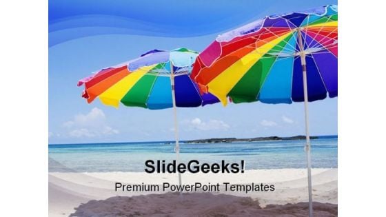 Beach Umbrellas Holidays PowerPoint Themes And PowerPoint Slides 0511