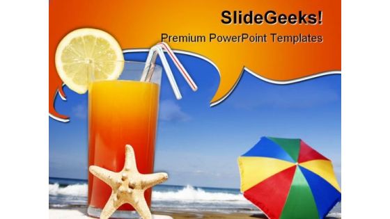 Beach Vacation PowerPoint Template 0810