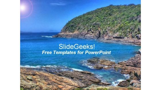 Beautiful Beach Scene PowerPoint Template Beautiful Beach Scene PowerPoint Template