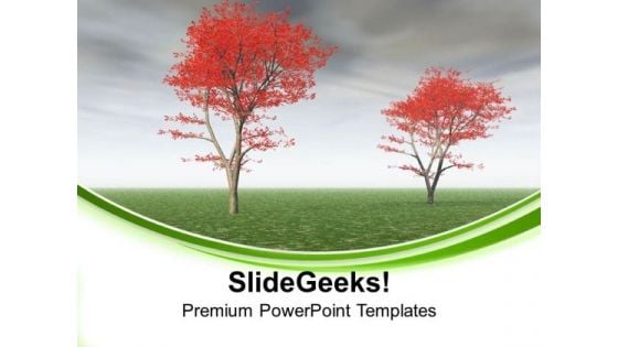 Beautiful Autumn Theme With White Background PowerPoint Templates Ppt Backgrounds For Slides 0413