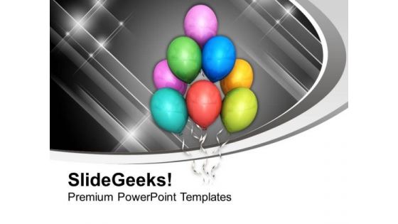 Beautiful Balloons For Party Theme PowerPoint Templates Ppt Backgrounds For Slides 0613