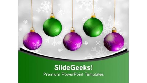 Beautiful Christmas Balls Hanging Design PowerPoint Templates Ppt Backgrounds For Slides 0113