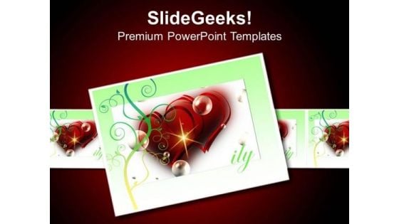 Beautiful Heart Theme Card To Show Love PowerPoint Templates Ppt Backgrounds For Slides 0513