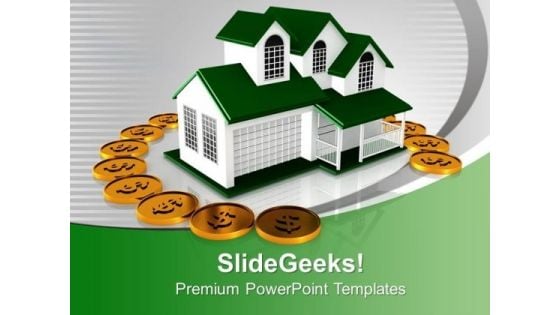 Beautiful House Surrounded By Dollars Insurance PowerPoint Templates Ppt Backgrounds For Slides 0113 Beautiful House Surrounded By Dollars Insurance PowerPoint Templates Ppt Backgrounds For Slides 0113