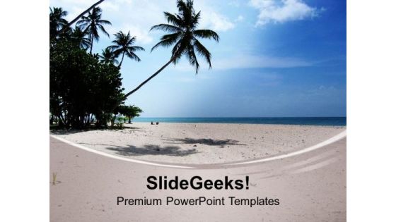 Beautiful Lonely Beach PowerPoint Templates Ppt Backgrounds For Slides 0513