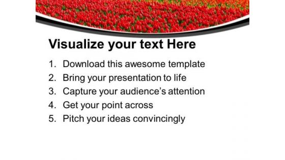Beautiful Tulips Garden Decoration PowerPoint Templates Ppt Backgrounds For Slides 0313