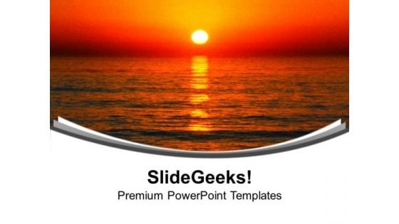 Beautiful View Of Sunset PowerPoint Templates Ppt Backgrounds For Slides 0613