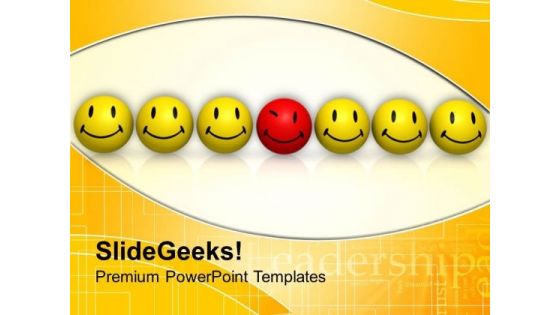 Bedifferent Smiley Business Concept PowerPoint Templates Ppt Backgrounds For Slides 0213