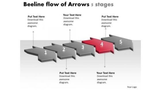 Beeline Flow Of Arrows 5 Stages Process Charts PowerPoint Slides Beeline Flow Of Arrows 5 Stages Process Charts PowerPoint Slides
