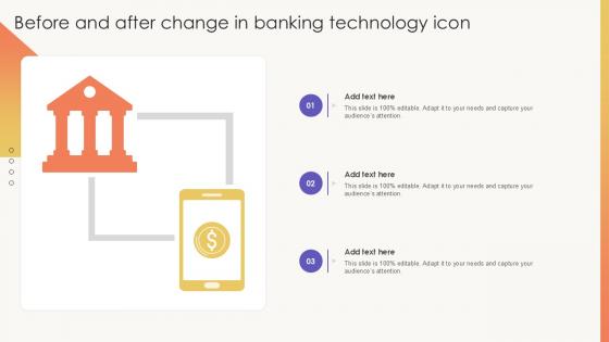 Before And After Change In Banking Technology Icon PPT PowerPoint SS