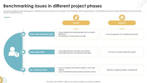 Benchmarking Issues In Different Project Phases Executing Quality Ppt Slides PM SS V