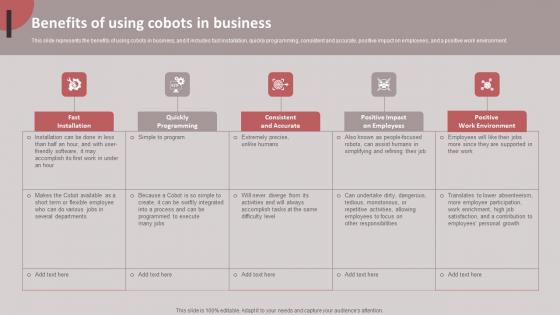 Benefits Of Using Cobots In Business Cobots For Improved Productivity Sample PDF Benefits Of Using Cobots In Business Cobots For Improved Productivity Sample PDF