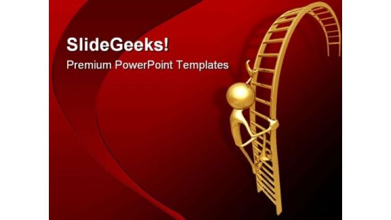 Bent Ladder Business PowerPoint Themes And PowerPoint Slides 0511